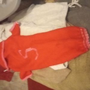 M/L Liz Claiborne  red with pink S Doggie Sweater